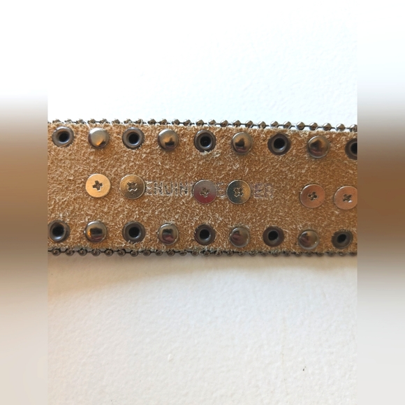 Studded Mirrored Leather Belt - Picture 6 of 7